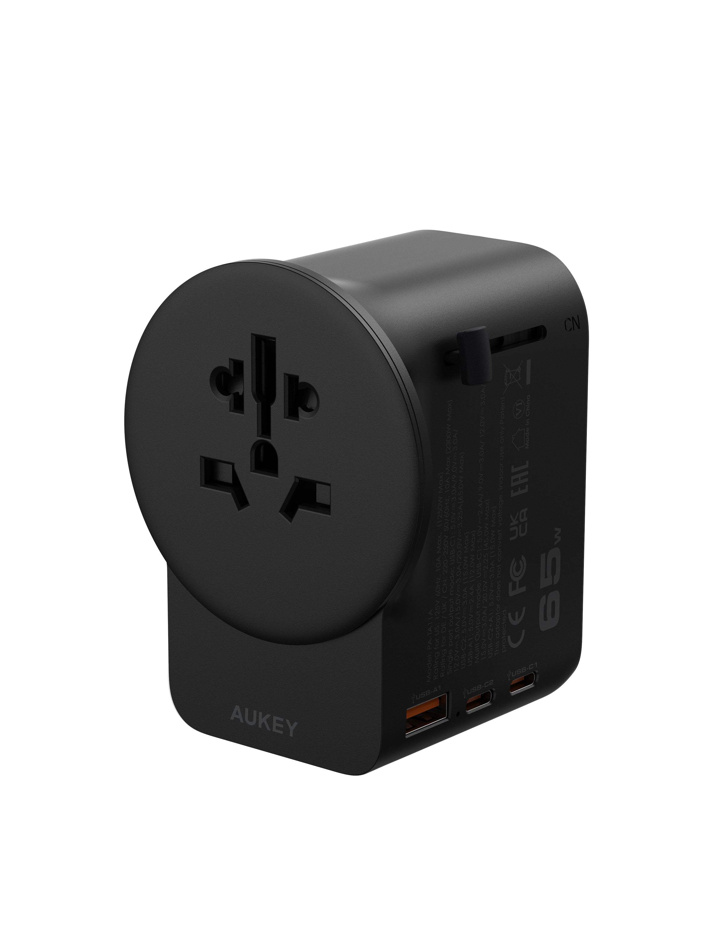 AUKEY PA-TA11A GlobeMate 65W GaN Universal Adapter with USB Ports