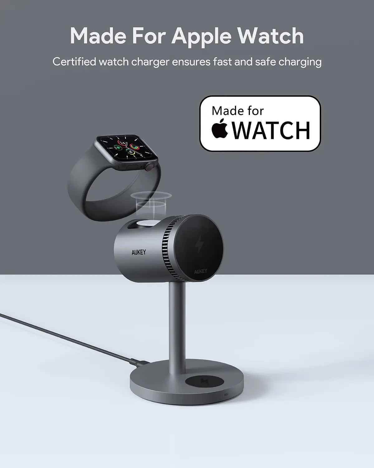 Aukey MagFusion 3-in-1 Pro Qi2 Active Cooling Wireless Charging Station (LC-MC311A)