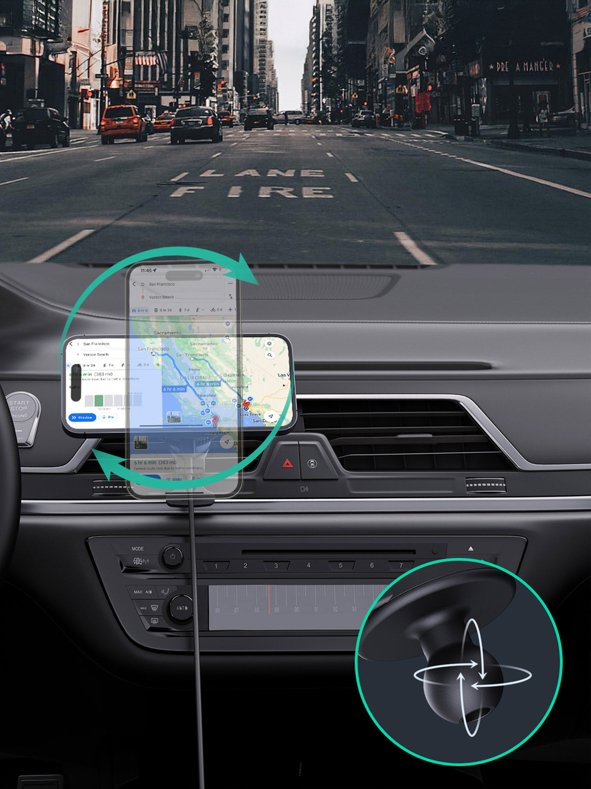 Aukey MagFusion Dash Pro Qi2 Active Cooling Wireless Charging Phone Mount (HD-MC13A)
