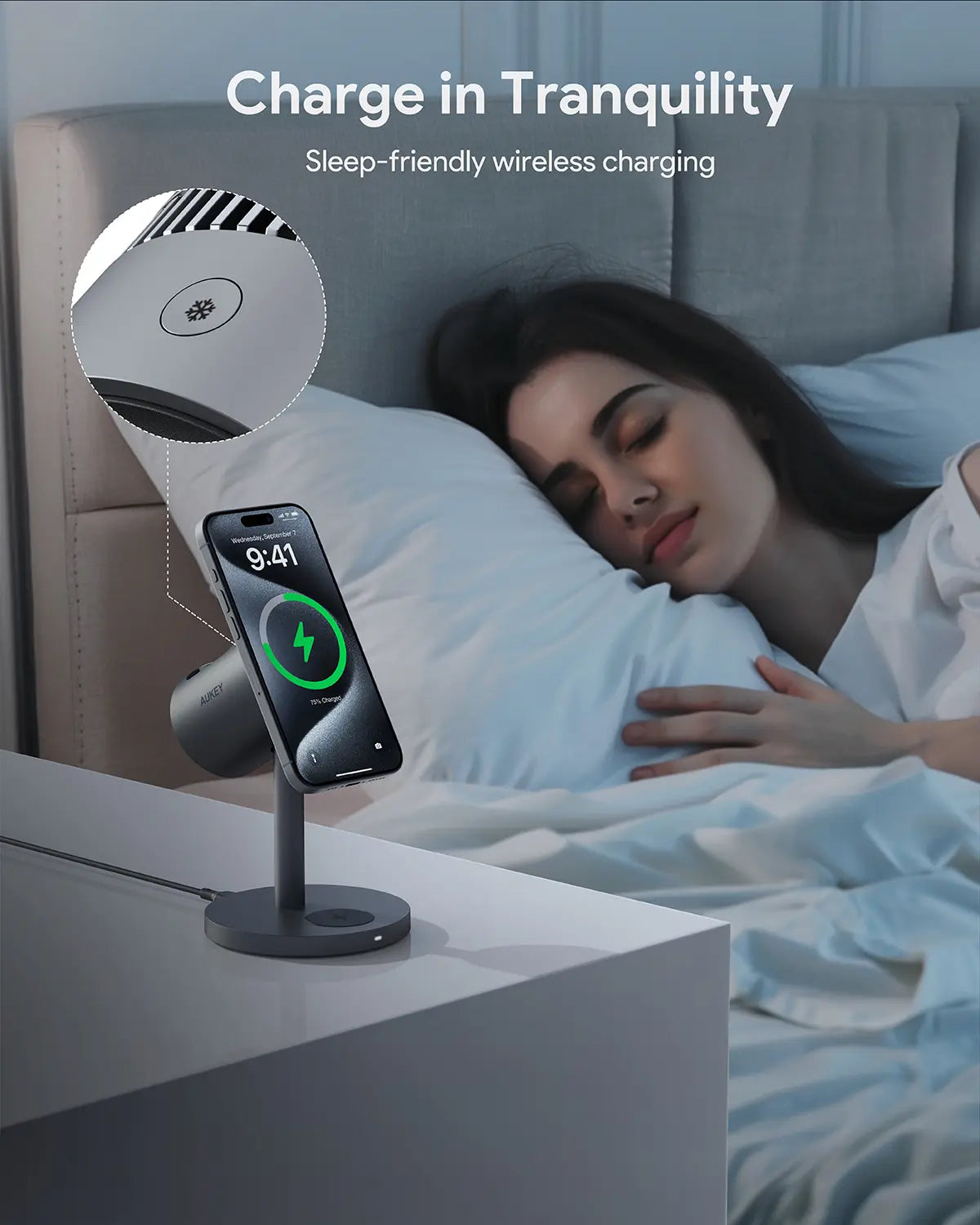 Aukey MagFusion 3-in-1 Pro Qi2 Active Cooling Wireless Charging Station (LC-MC311A)