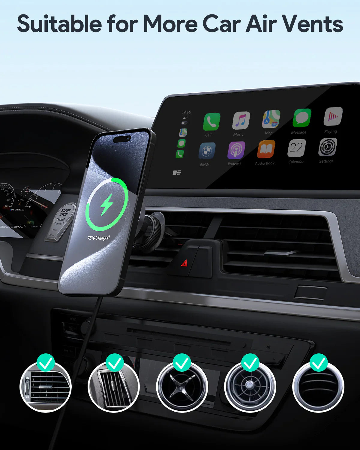 Aukey Wireless Car Magsafe Holder/ Charger 15W (HD-MC13)
