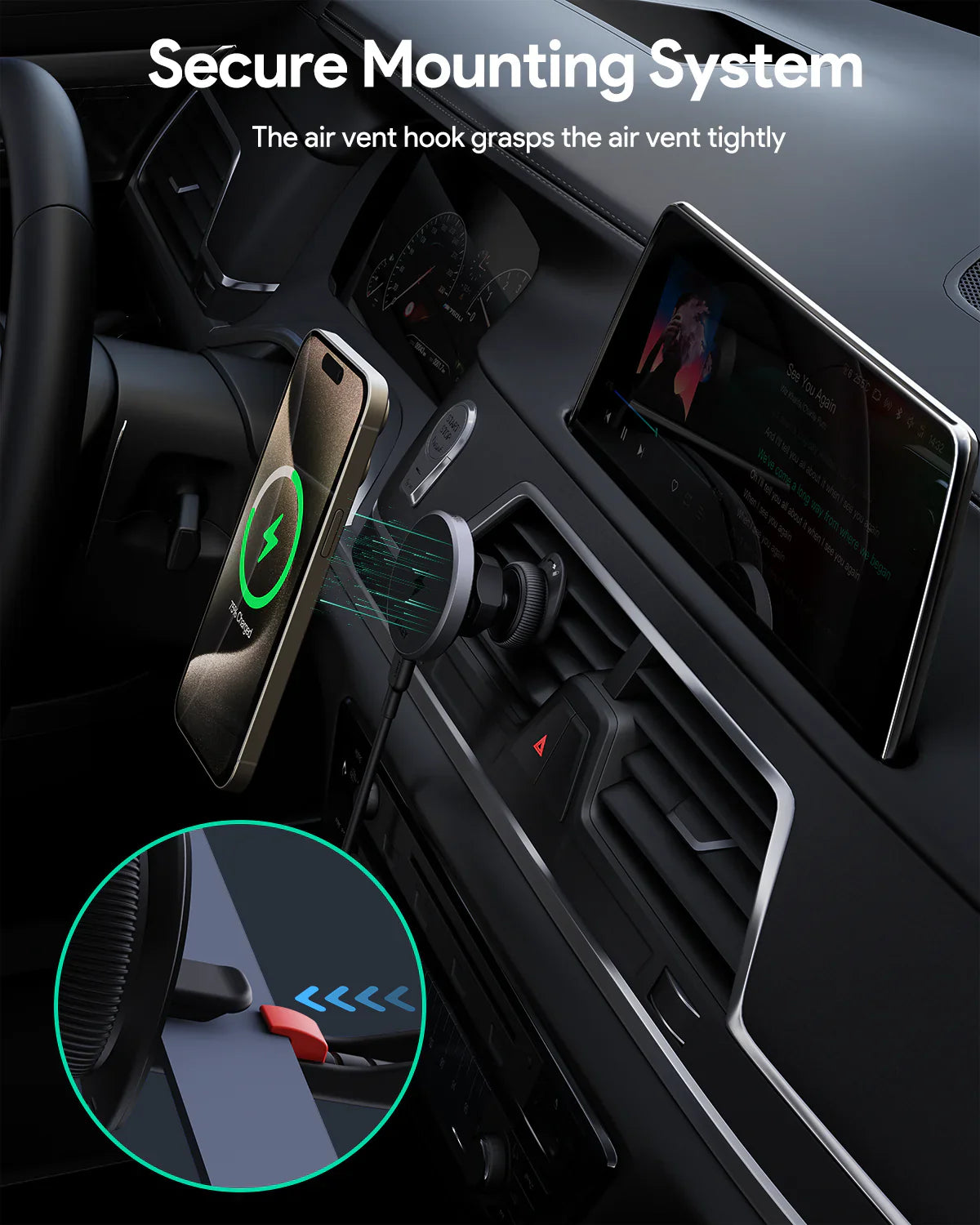 Aukey Wireless Car Magsafe Holder/ Charger 15W (HD-MC13)