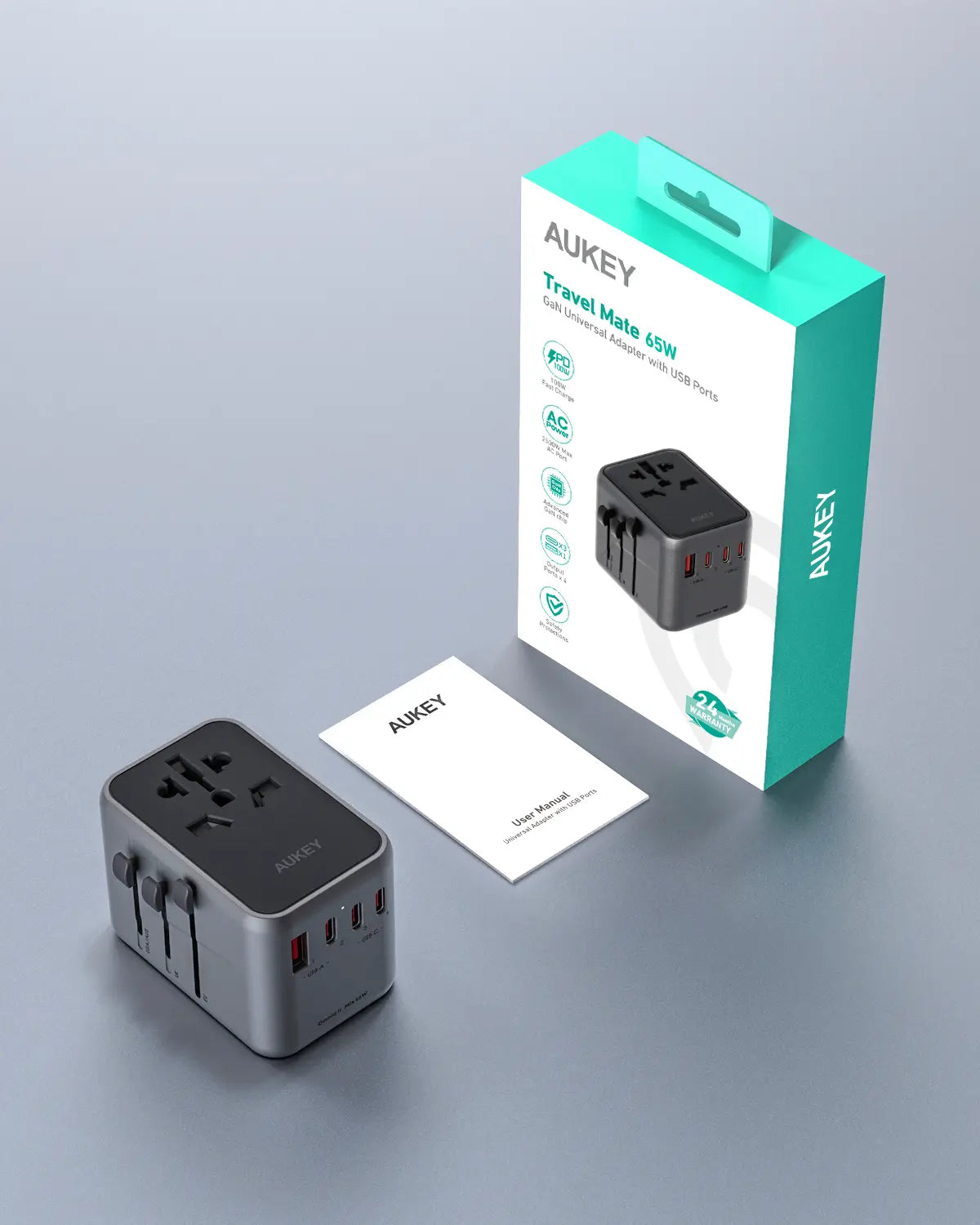 Aukey Travel Mate Universal Adapter with USB ports 65W (PA-TA08A)