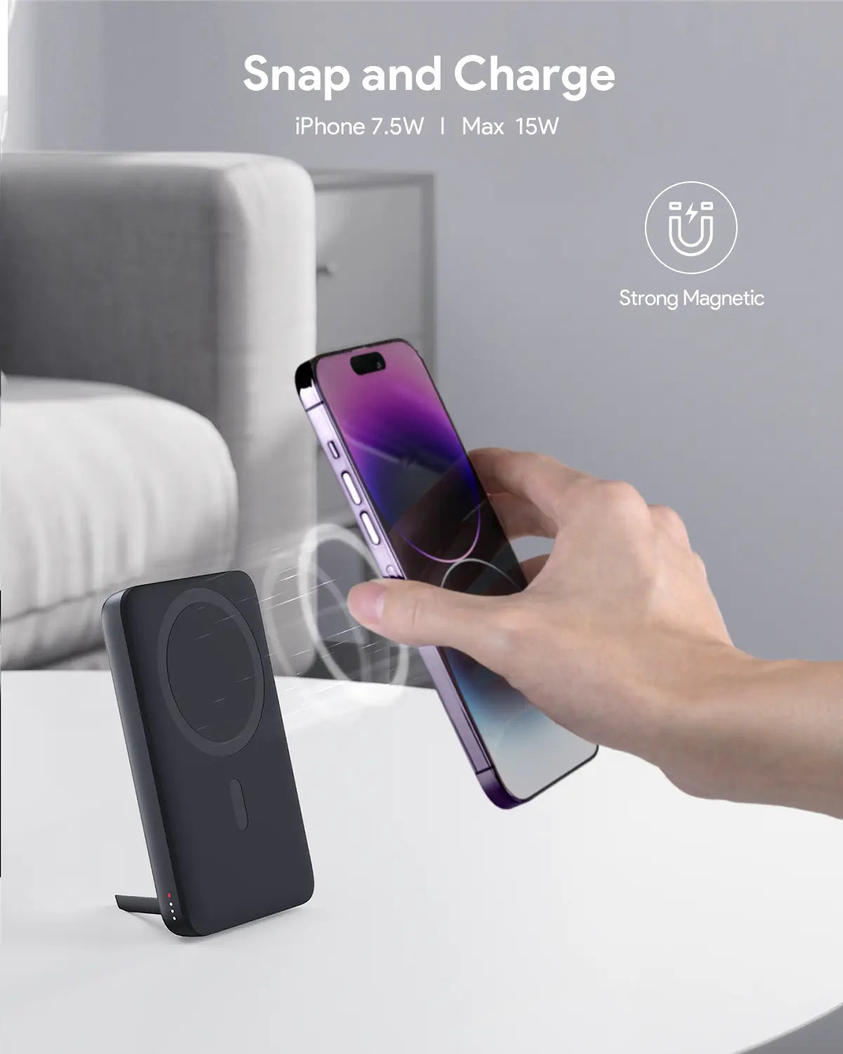 Aukey Maglink Power Bank Wireless Charger 30W 10000mAh (PB-MS02)