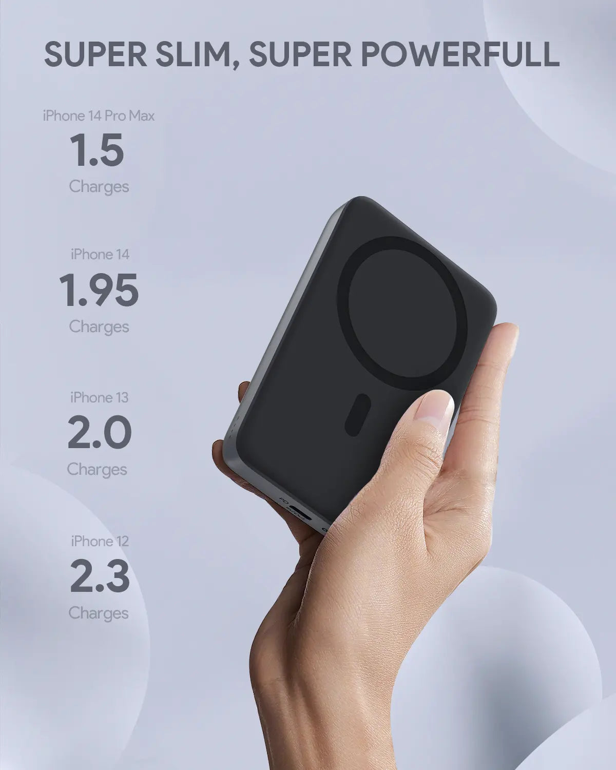 Aukey Maglink Power Bank Wireless Charger 30W 10000mAh (PB-MS02)
