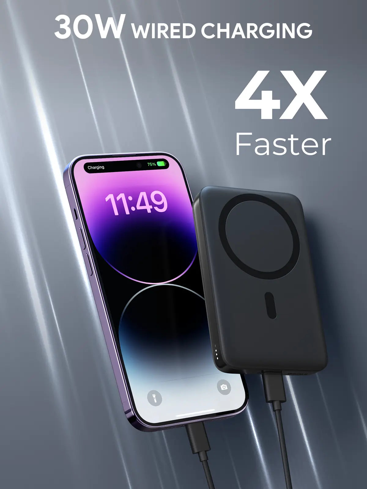 Aukey Maglink Power Bank Wireless Charger 30W 10000mAh (PB-MS02)
