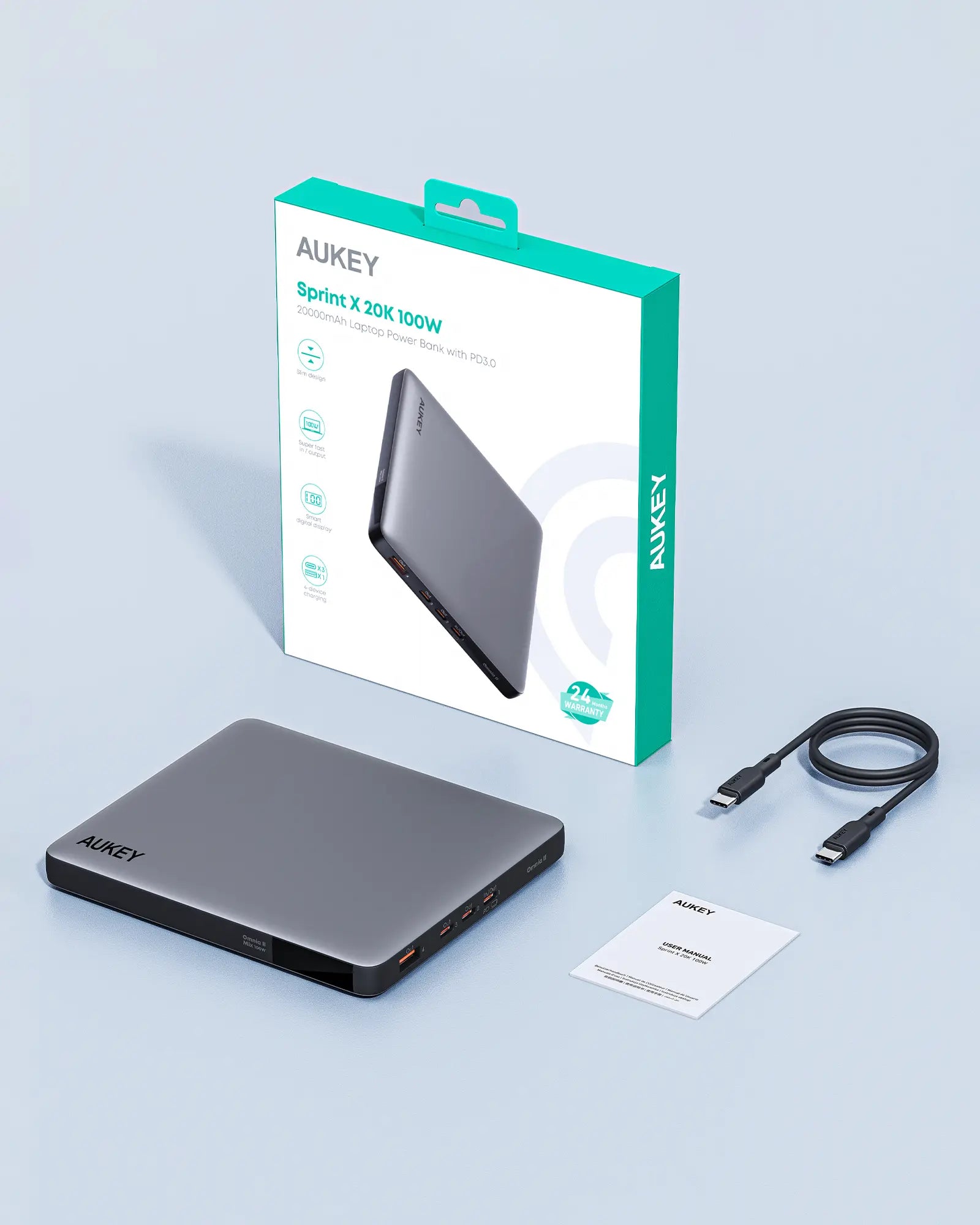 Aukey Sprint X Power Bank 100W 20,000mAh (PB-Y44)