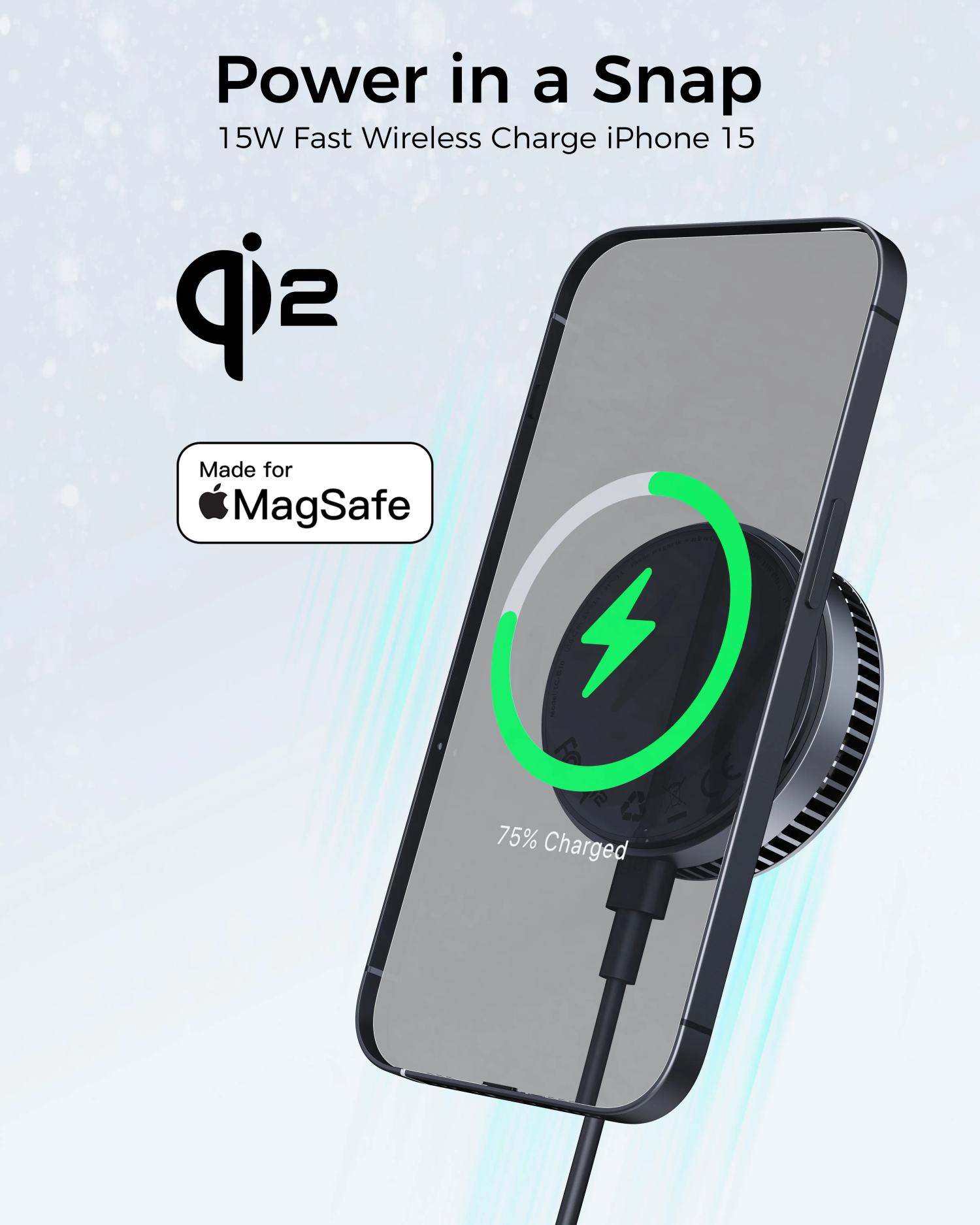 AUKEY MagFusion GameFrost Qi2 Active Cooling Wireless Charger (LC-G10)