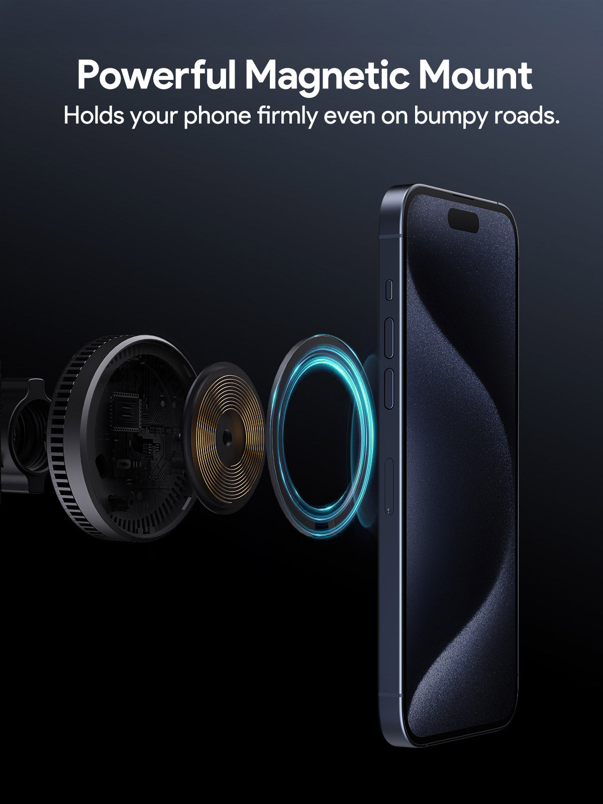 Aukey MagFusion Dash Pro Qi2 Active Cooling Wireless Charging Phone Mount (HD-MC13A)