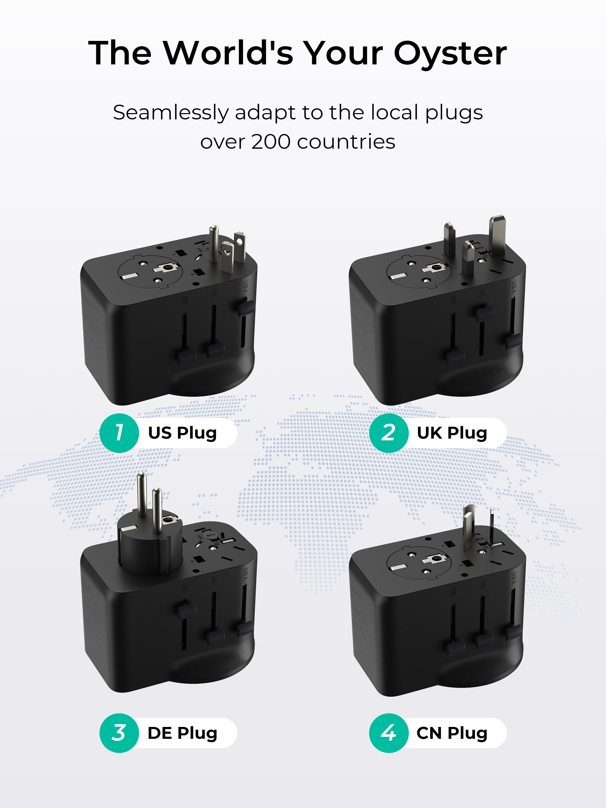 AUKEY PA-TA11A GlobeMate 65W GaN Universal Adapter with USB Ports