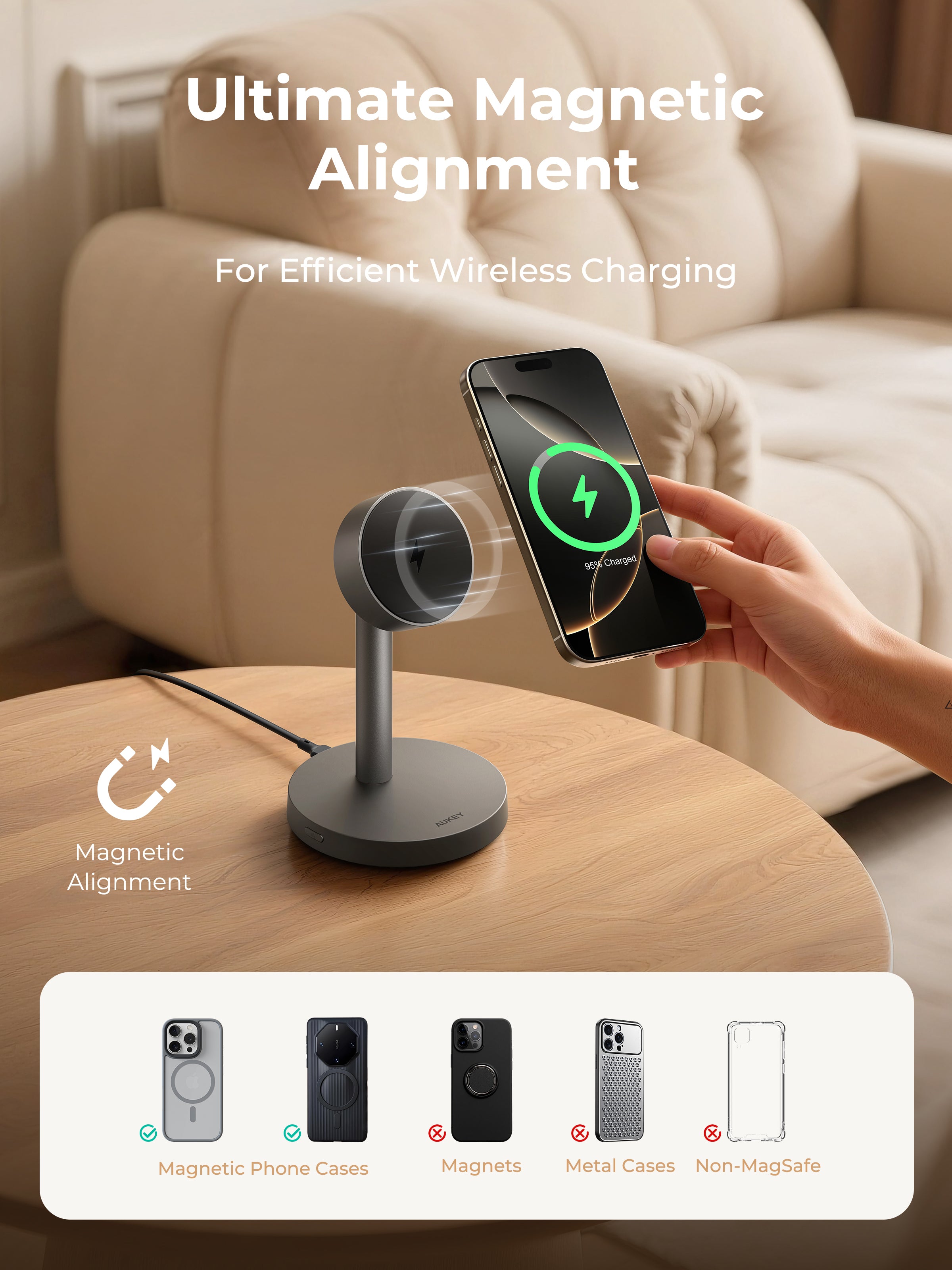 AUKEY LC-MC111 MagFusion 1X Magnetic Wireless Charger