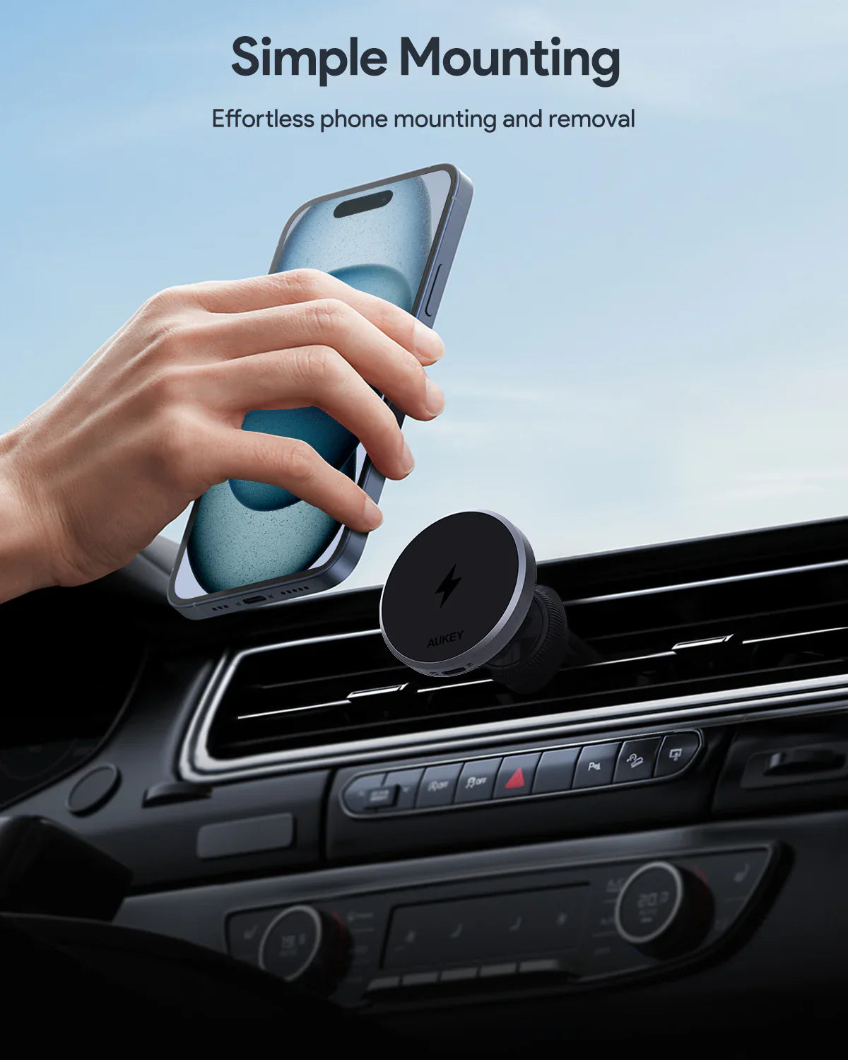 Aukey Wireless Car Magsafe Holder/ Charger 15W (HD-MC13)