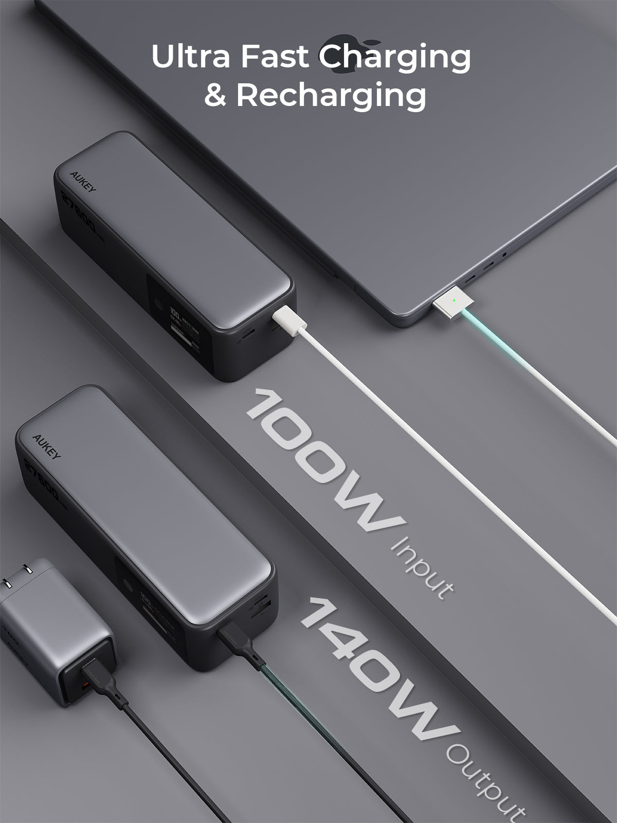 AUKEY PB-Y63 Spark Mega 27600 140W 27600mAh Ultra-Fast Charging Power Bank